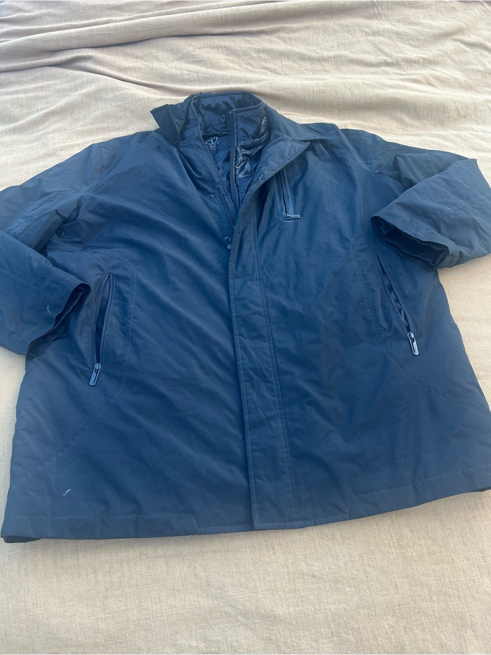 Tech by Tumi Black Performance Coat With Quilted Lining Size XL